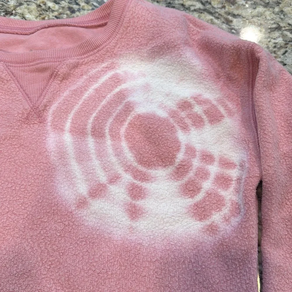 Justice Pink and White tie dye Patterned Kids Sweatshirt